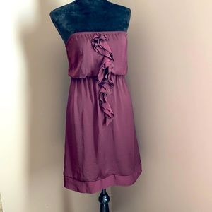XS Dark Eggplant Banana Republic Strapless Tube Dress